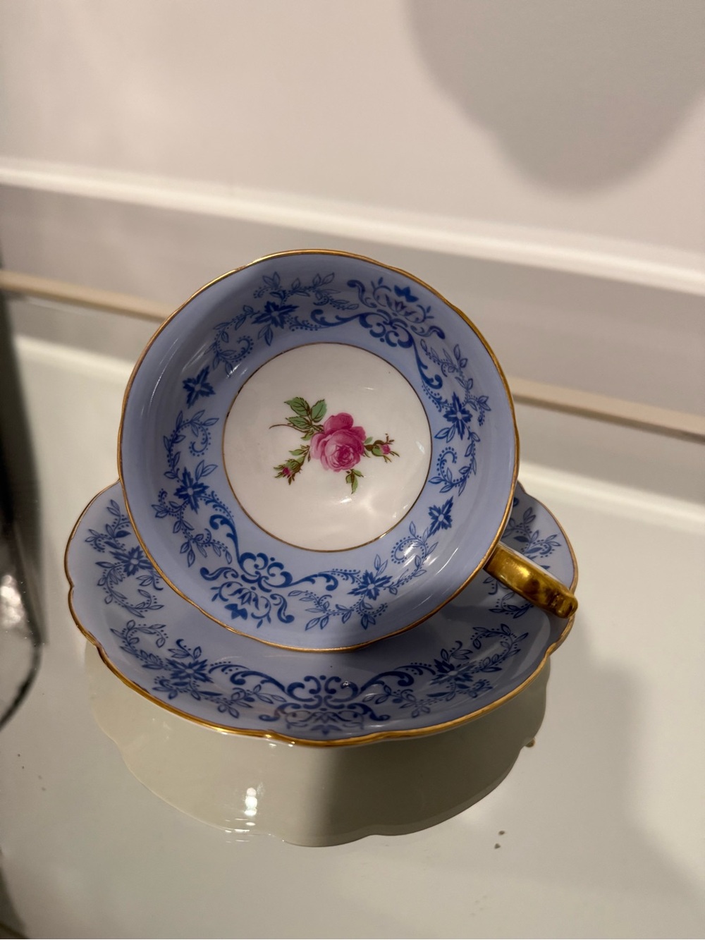 Vintage Royal Bayreuth blue teacup